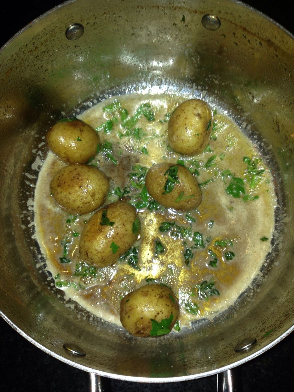 Add and mix it all together when the butter is brown its ready