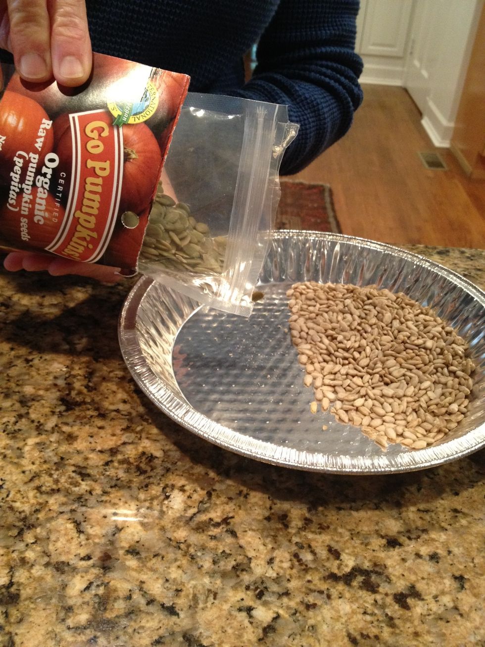 Add another 1/3 of pumpkin seeds.