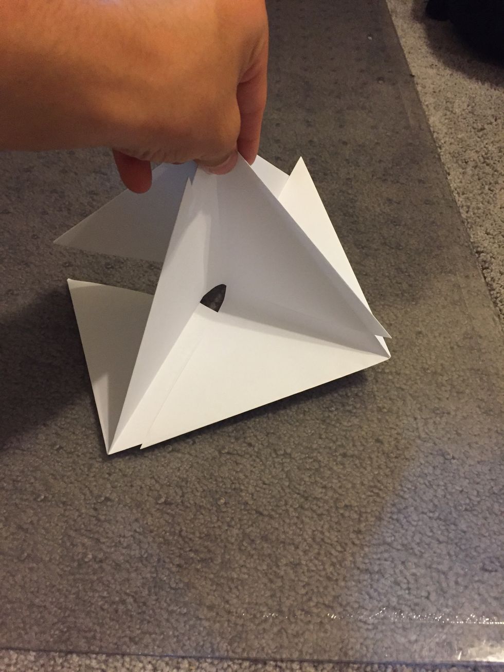 Add another base onto two points. They should alternate, so if one side is a point, the other should be a pocket