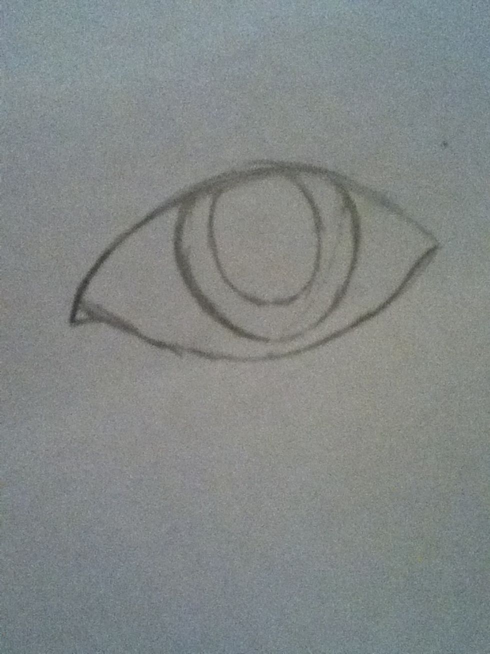 Add another circle oval shape. If it helps, continue drawing the shape outside the eye to make sure the shape is good.