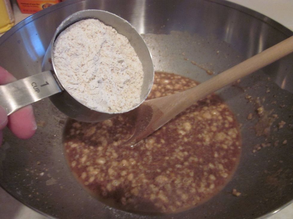 Add another cup once the first is roughly dissolved