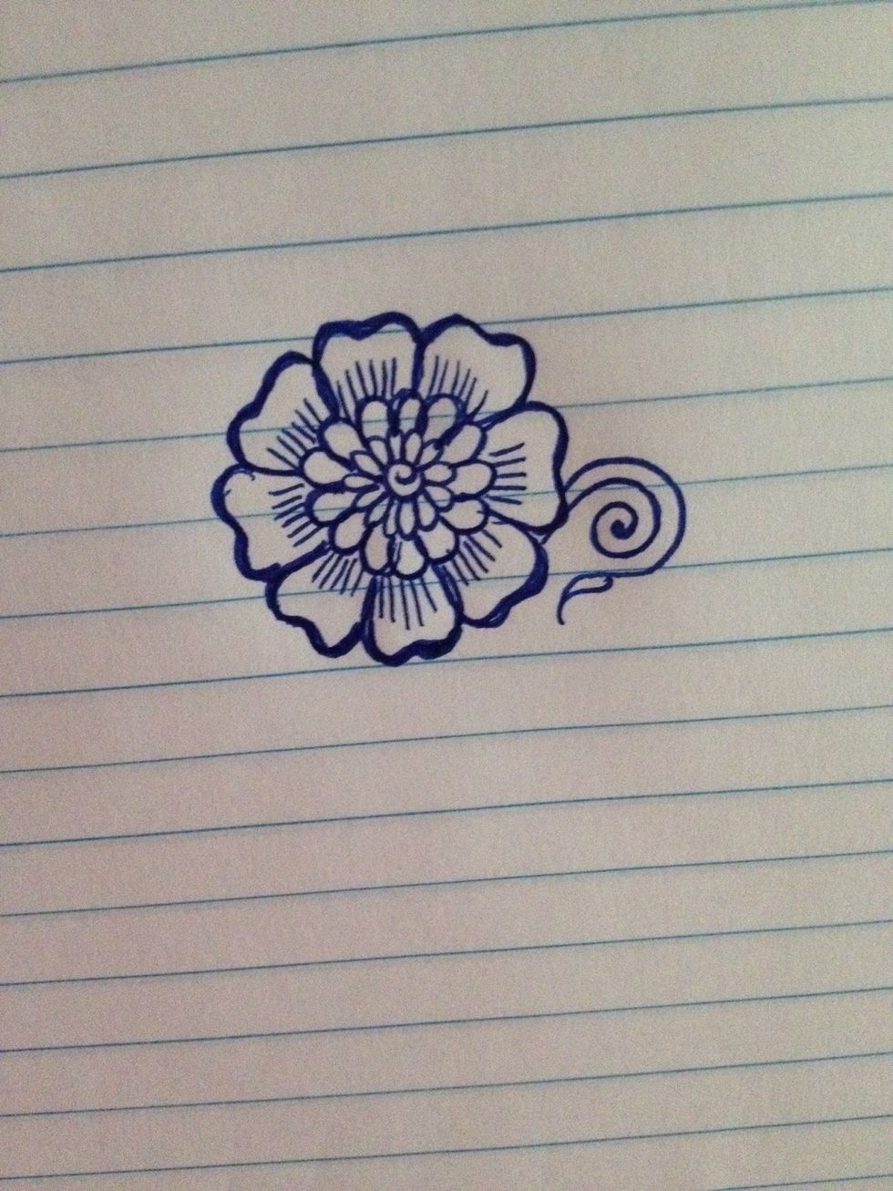 Add another curve around the first swirl