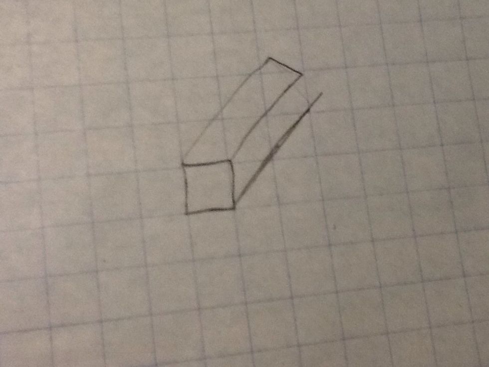 Add another diagonal line but down at the bottom of the square
