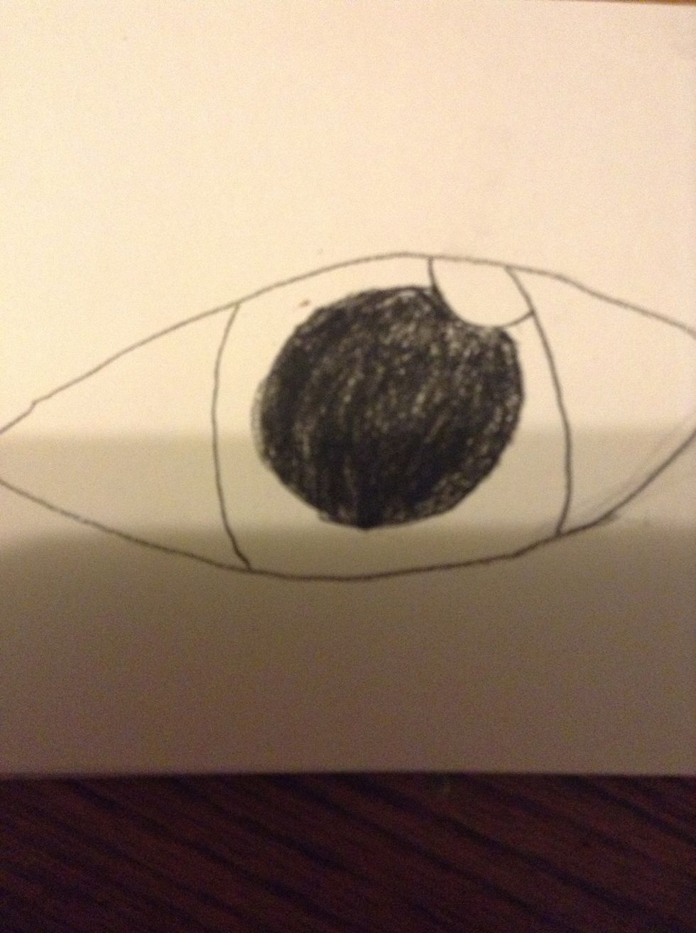Add another larger circle coming off of the semi circle