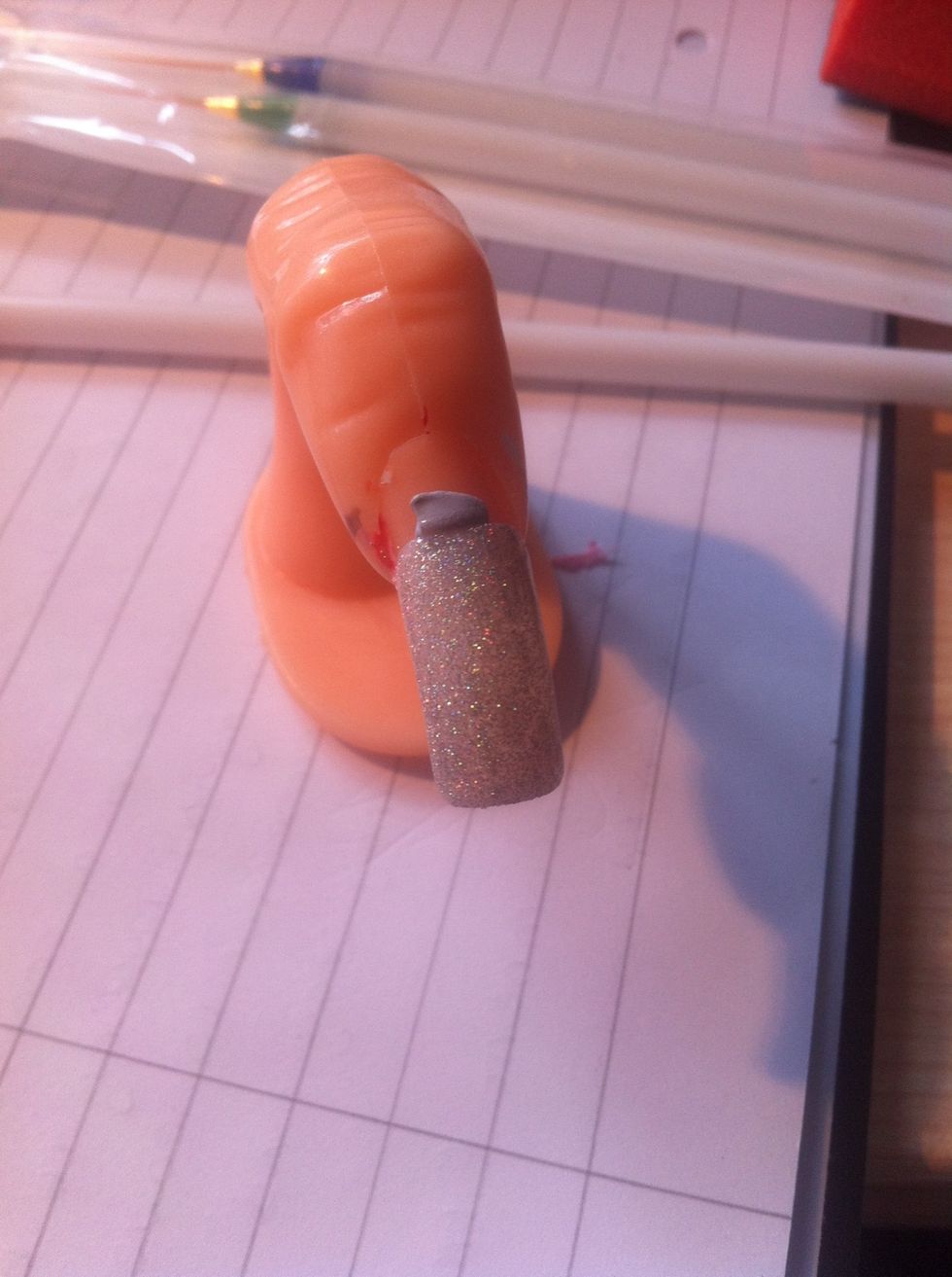 Add another layer of glitter nail polish then your top coat to finish \ud83d\ude0a