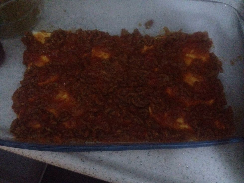 Add another layer of your mince and....