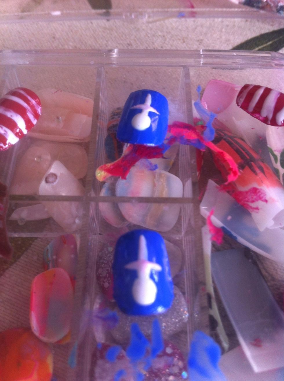 Add another line crossing over the longer line.