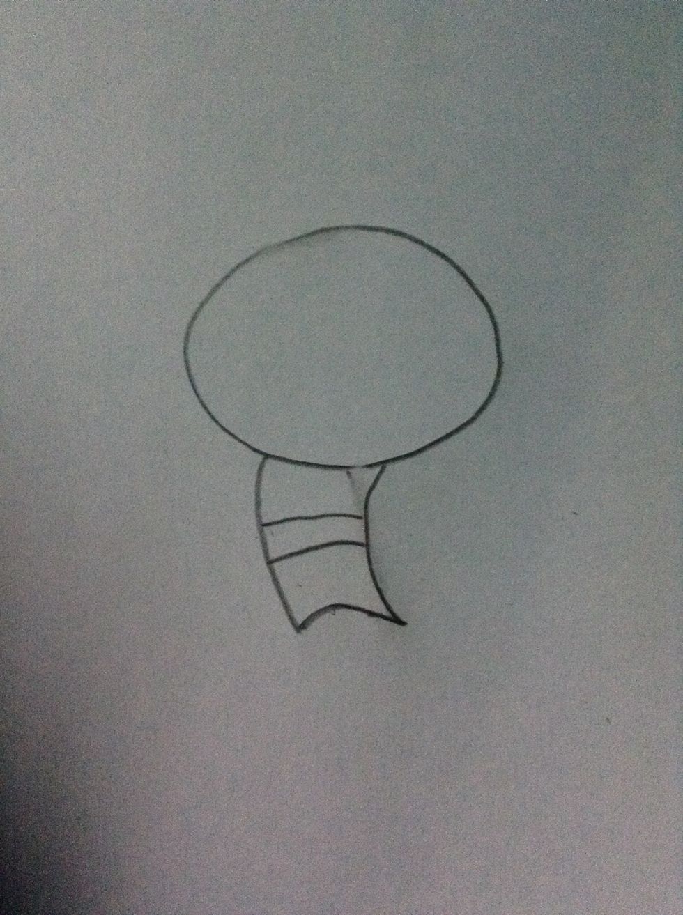 Add another line on the other side and make a belt in the middle of the shirt