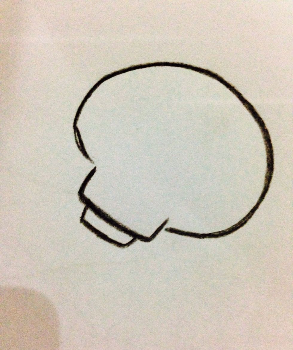 Add another little half rectangle below the first one.