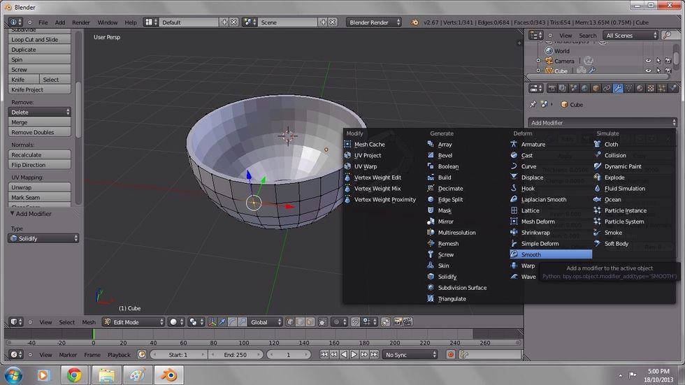 Add another modifier, smooth.