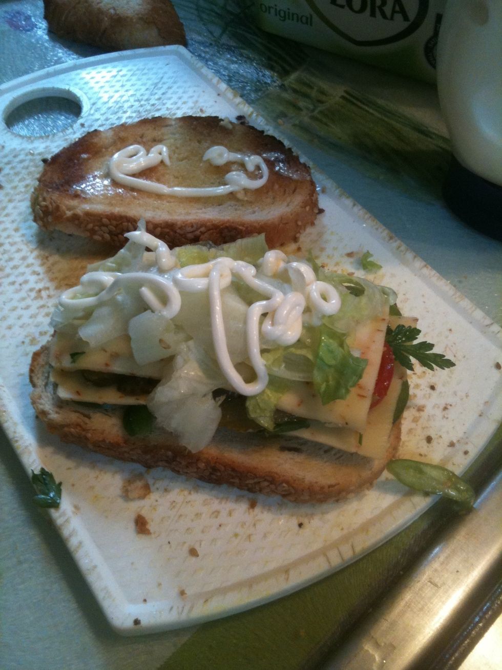 Add another slice of cheese, lettuce and mayo!