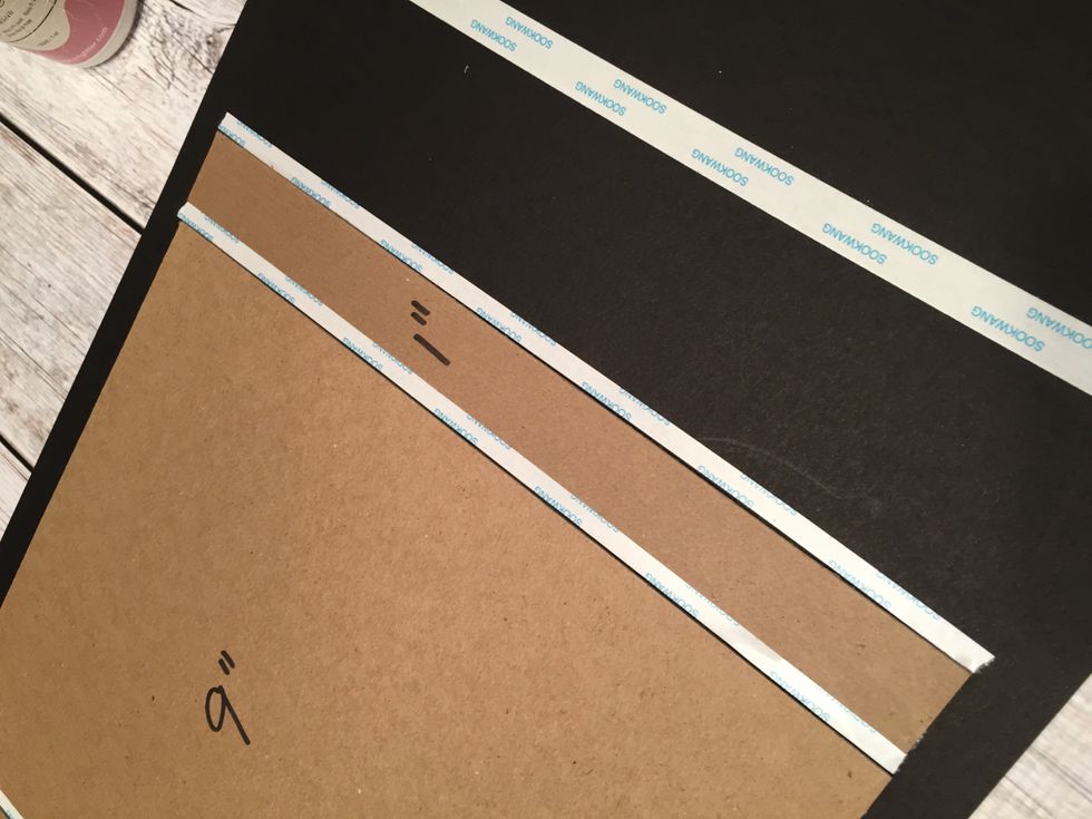Add another spacer tape and the second 1" chipboard piece followed by another 1/4" spacer tape as shown.