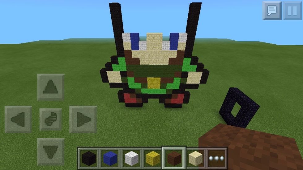 Add another white, then full most of the gap with sandstone.