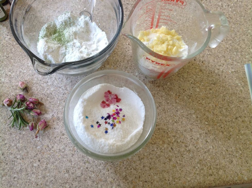 Add any dried ingredients. Although I usually prefer to add them at the time I put the ingredients into the moulds.