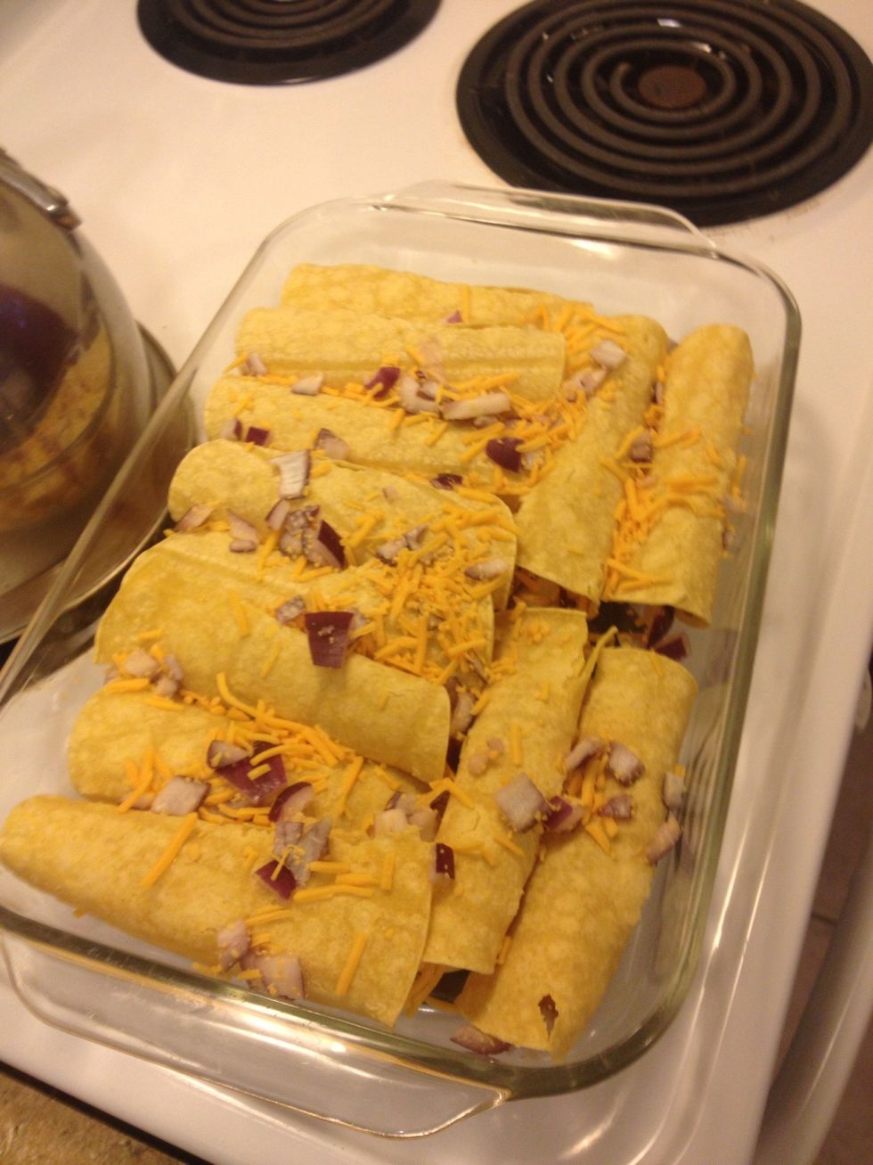 Add any left over mix to top