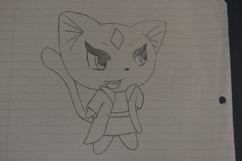 Add any other item you'd like and if you want, outline your sketch with a pen. For any black filled areas DO NOT color it with your pen. It'll be messy, erase any pencil lining but DON'T smudge it.