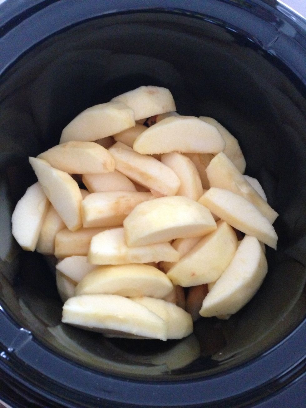 Add apples into crock pot