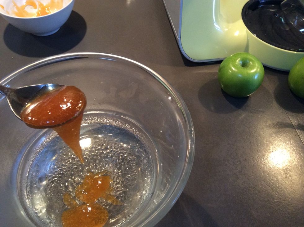 add apricot jam to gelatine and water