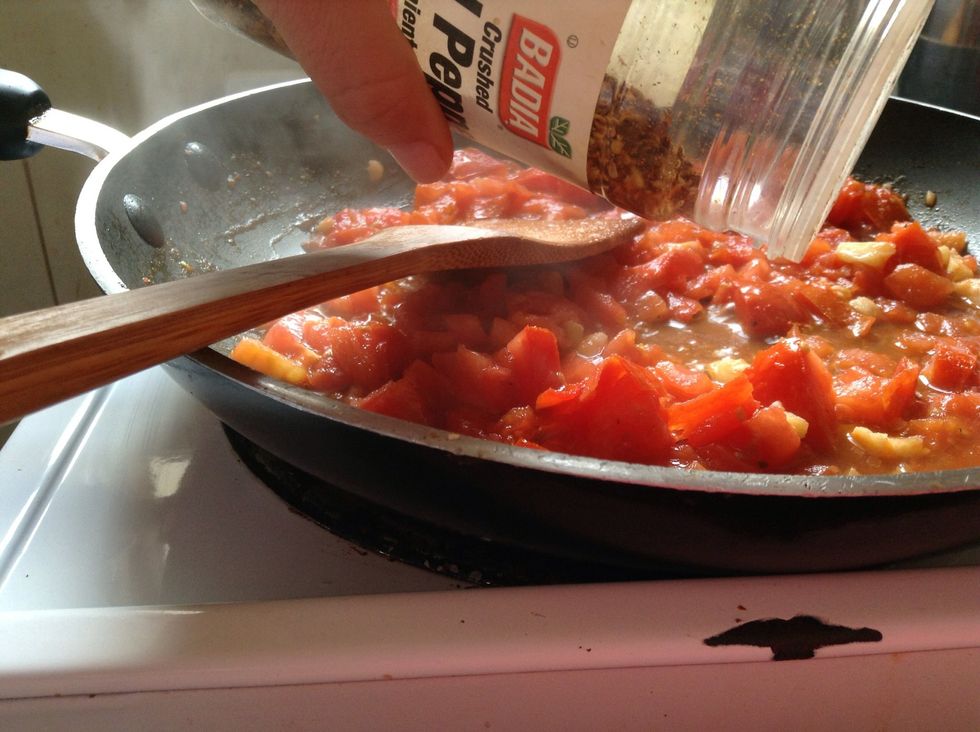 Add as much pepperoncino as you would like; a little bit of a kick is also delicious with seafood