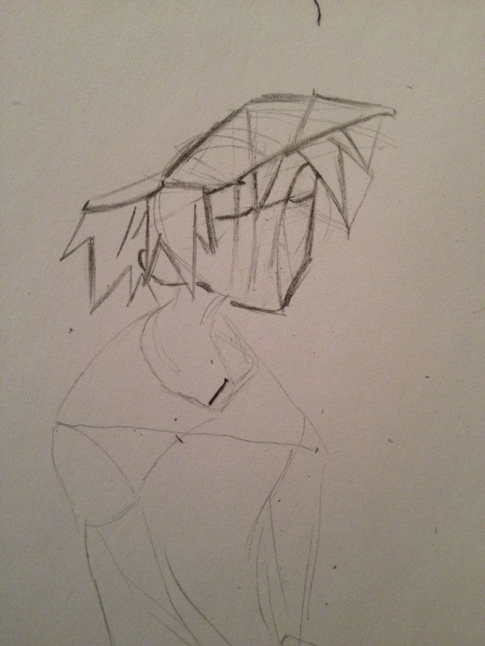 Add back hair eyebrow (thin curved line close to hats brim) and closed eyes
