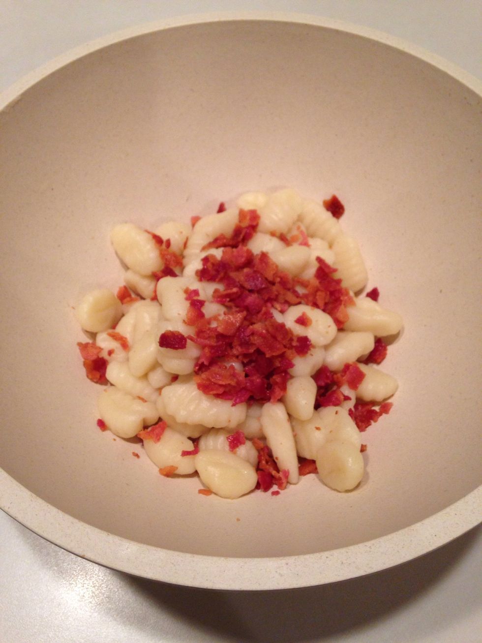 Add bacon, crumbled.