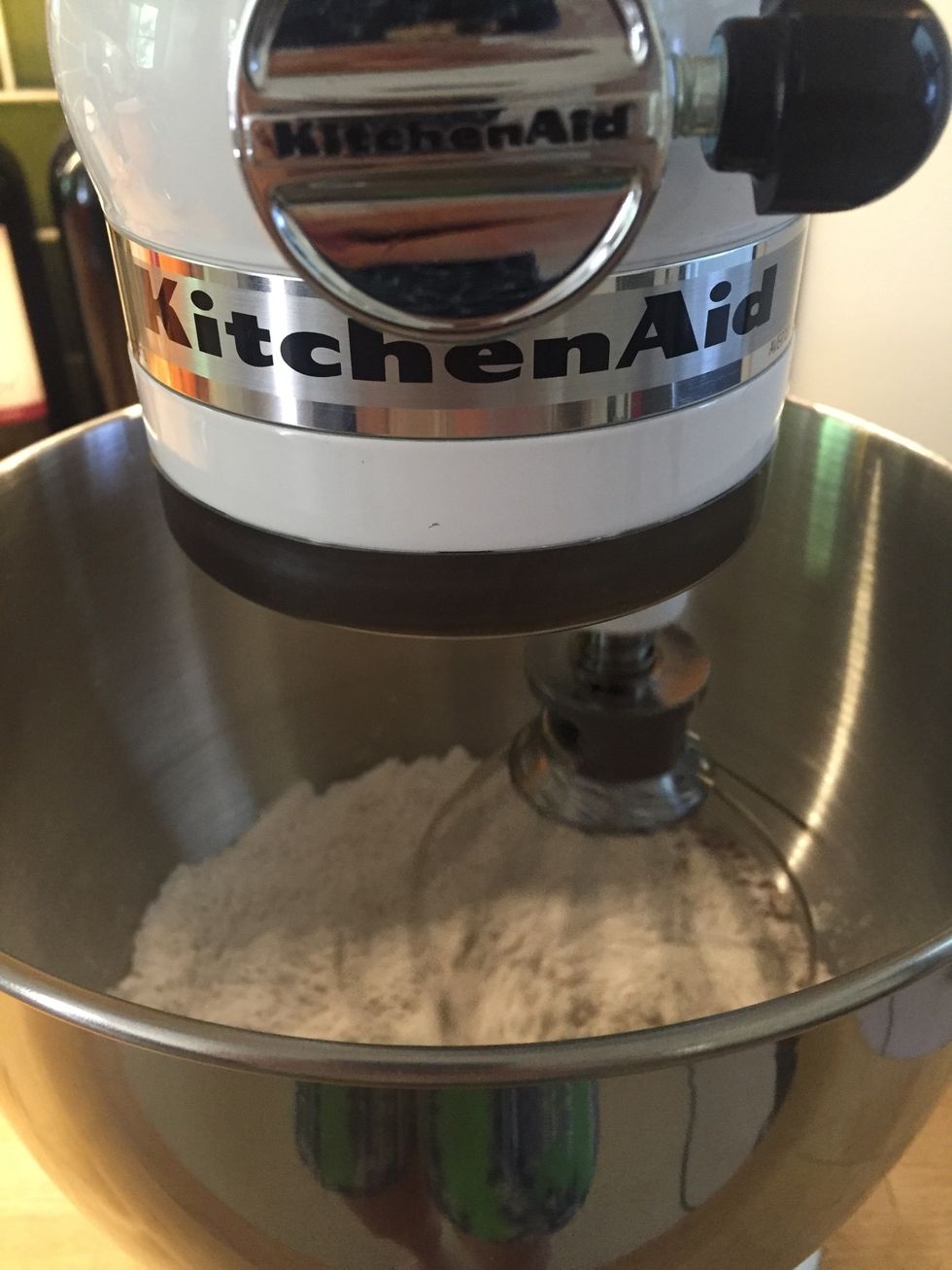 Add baking powder and salt and whisk to combine. Set aside.