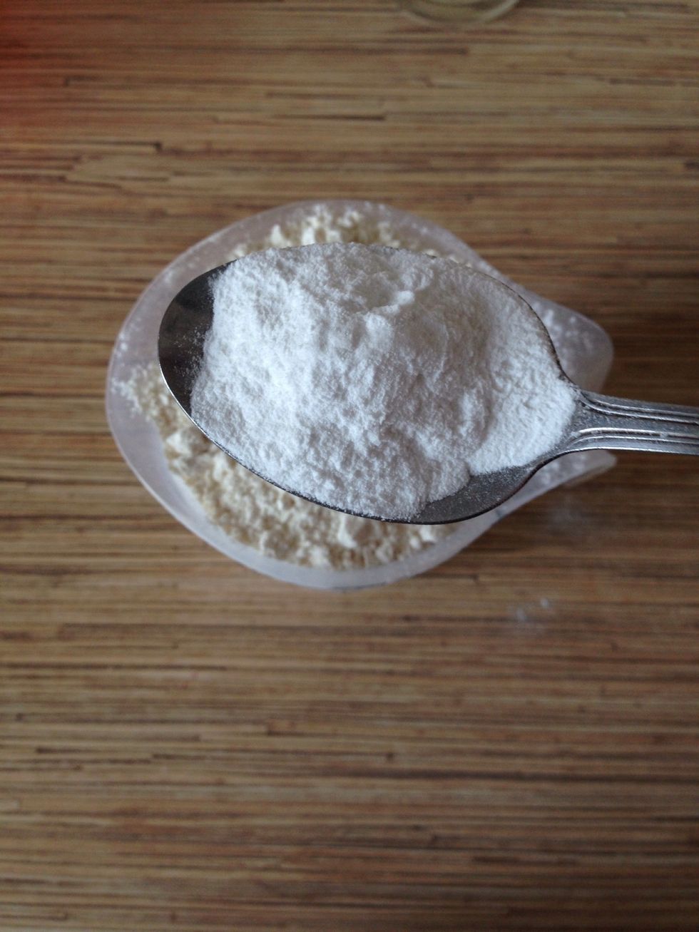 Add baking powder to flour
