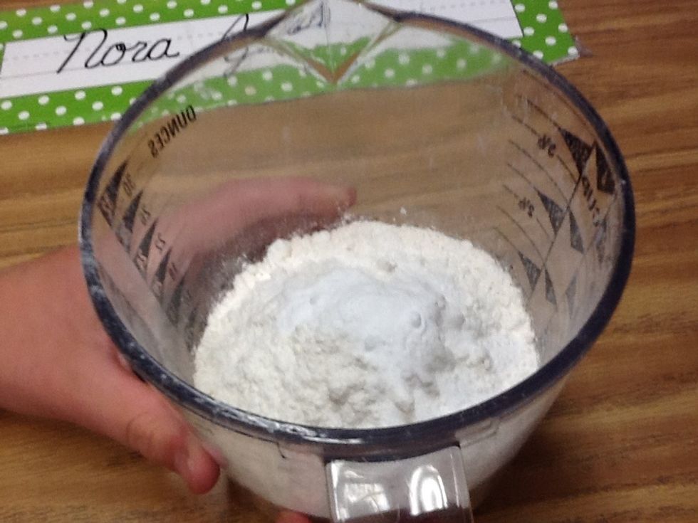 Add baking soda to flour.