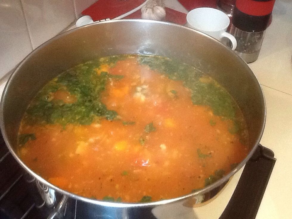 Add basil and serve.