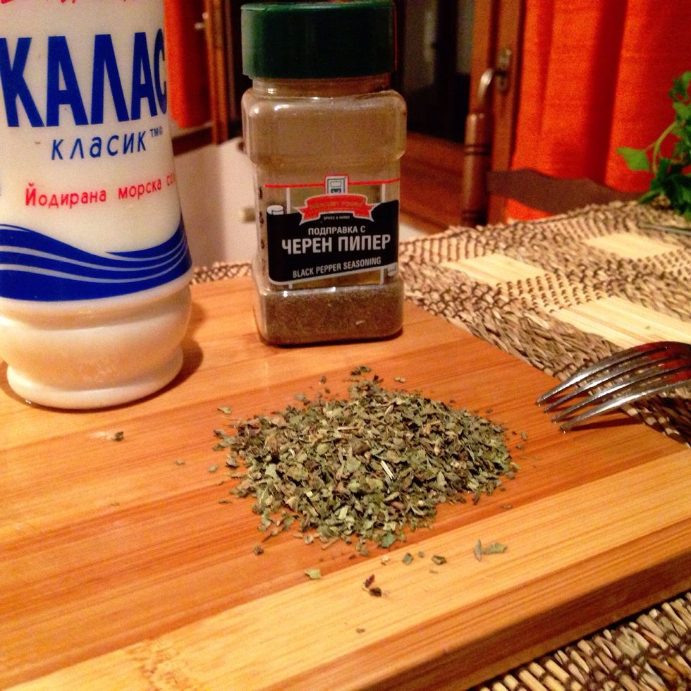 Add basil, salt and pepper. If the anchovy sauce is too salty, skip the salt for now :)