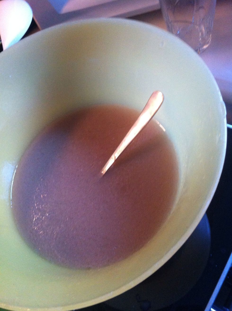 Add beef juice slowly, all of it!