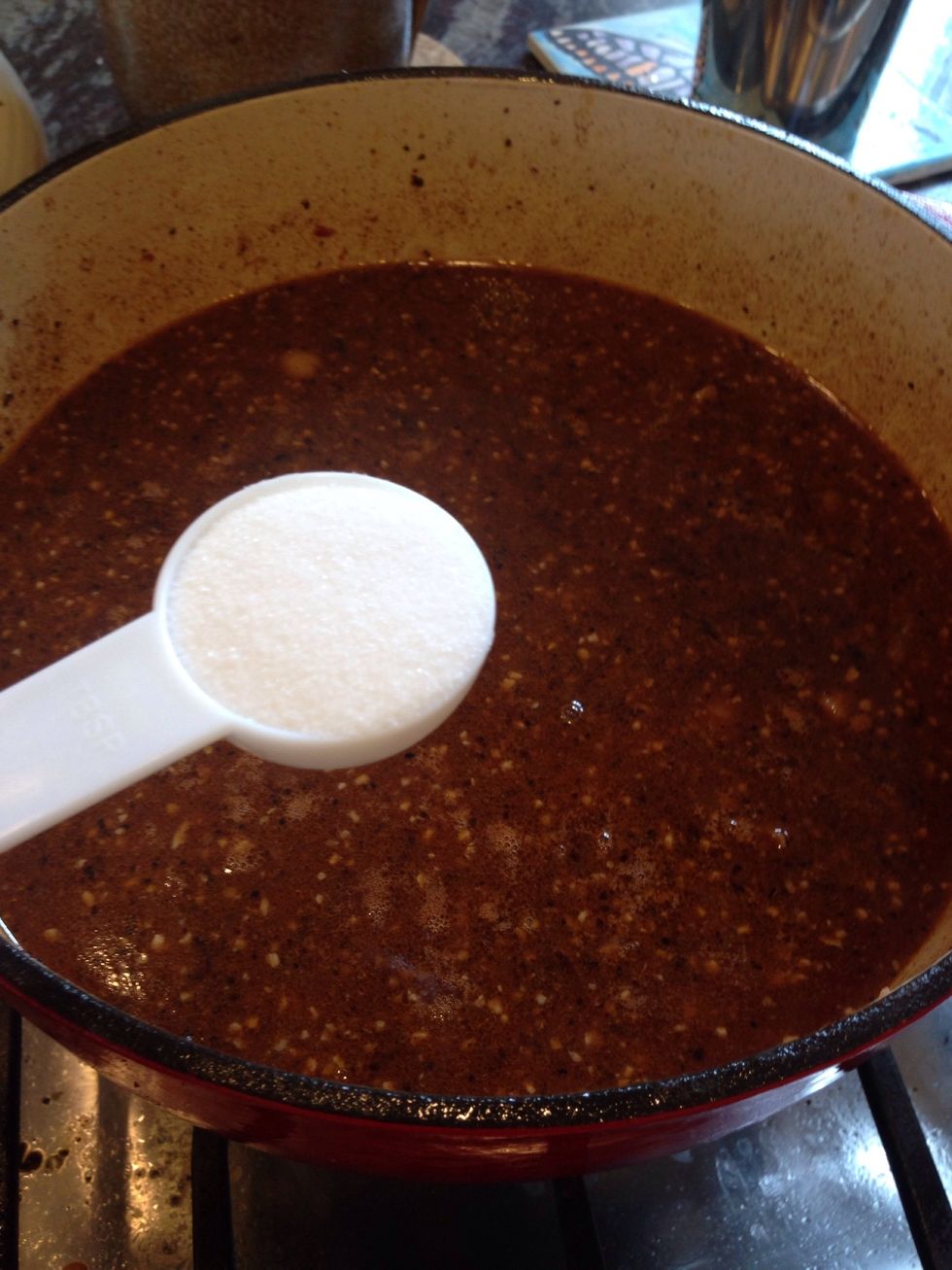 Add beef stock and sugar!