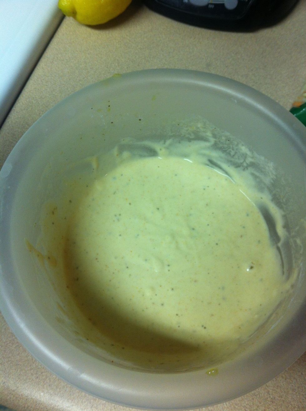 Add beer, flour, garlic powder and pepper. Whisk together well. Batter should not be too thick or not too thick.