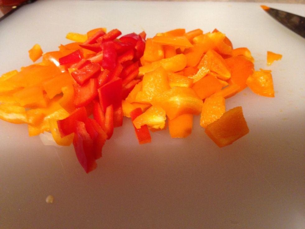 Add bell peppers and allow the flavors to mingle!