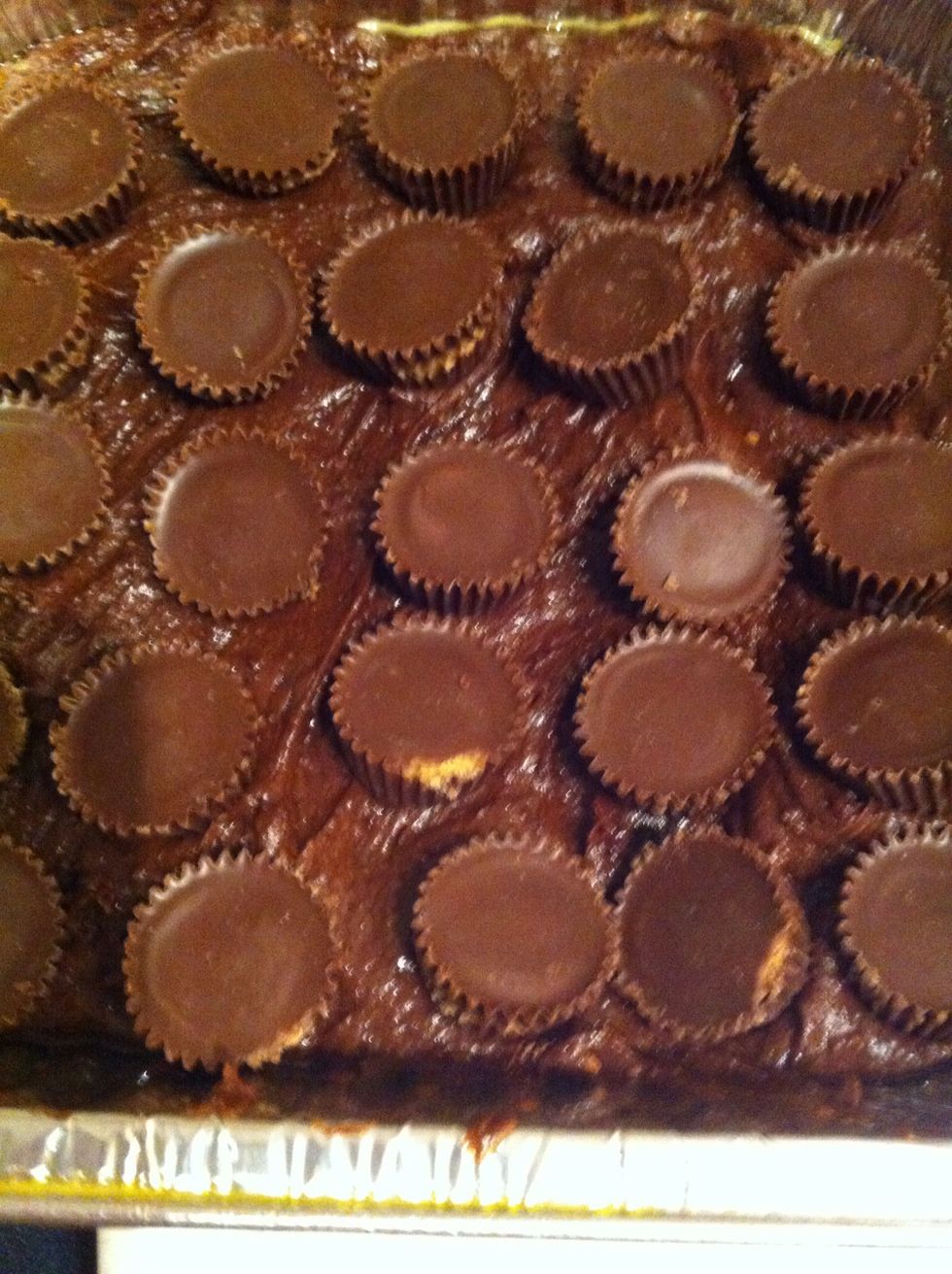 Add between 16 to 25 Reece peanut butter cups depending on size of your peanut butter cups