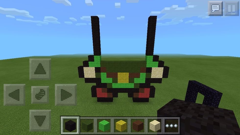 Add black in the corner of the L, but on top of it, go six up.