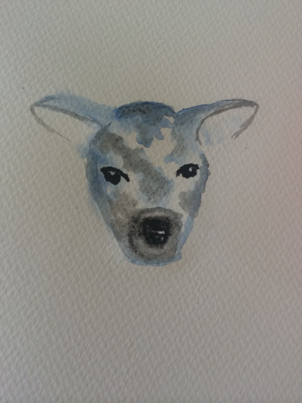 Add black to shade and contrast the painting to add more detial i used a zigzag motion with lots of water so it blended