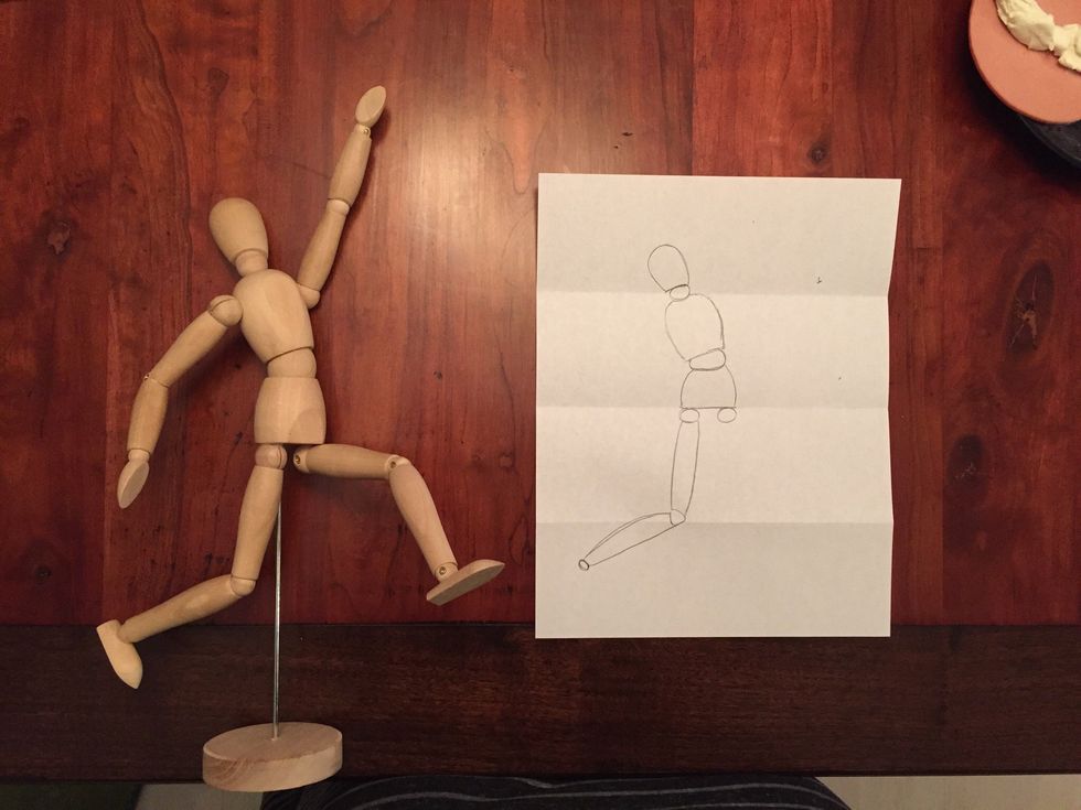 Add Bob's ankle. Small oval.