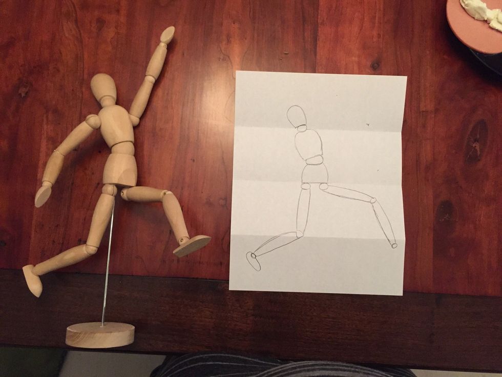 Add Bob's ankle. Small oval.