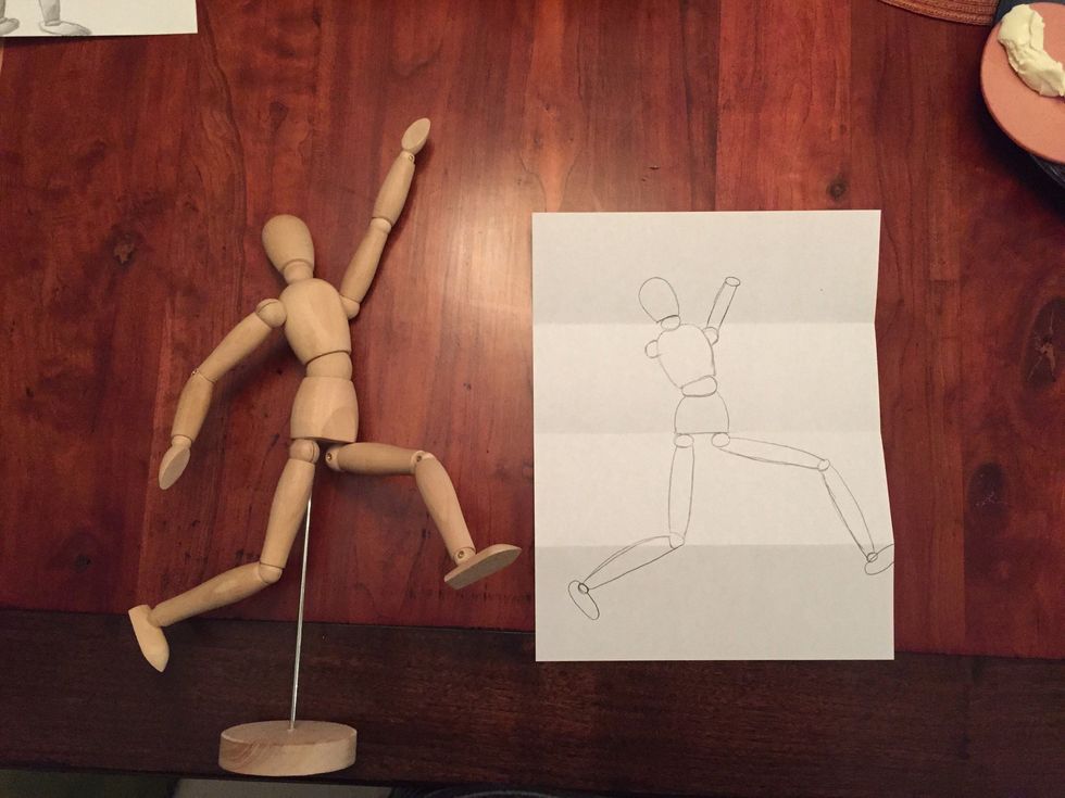 Add Bob's elbow. Small oval.