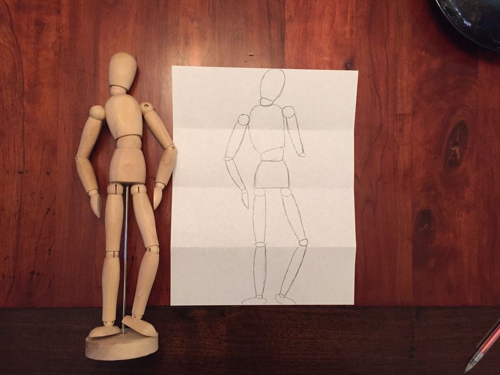 Add Bob's elbow. Small oval.