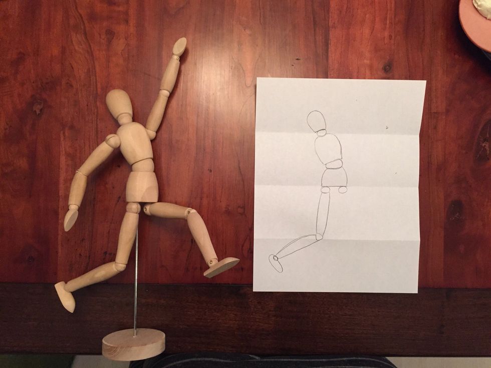 Add Bob's foot. Long oval.