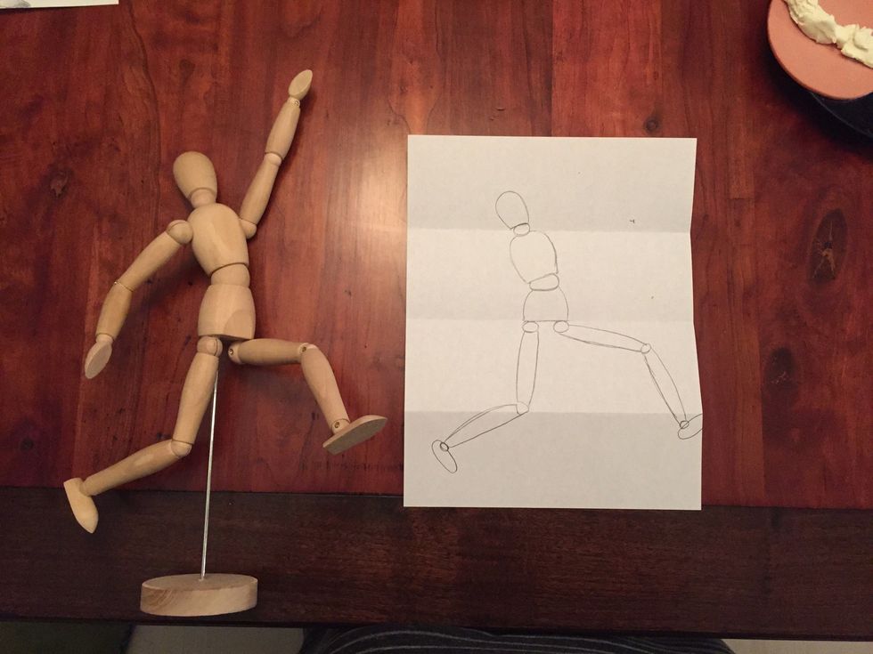 Add Bob's foot. Long oval.