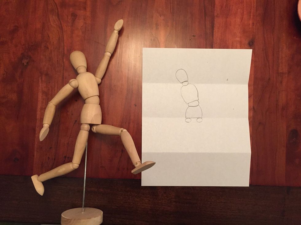 Add Bob's hip joints. Two circles.