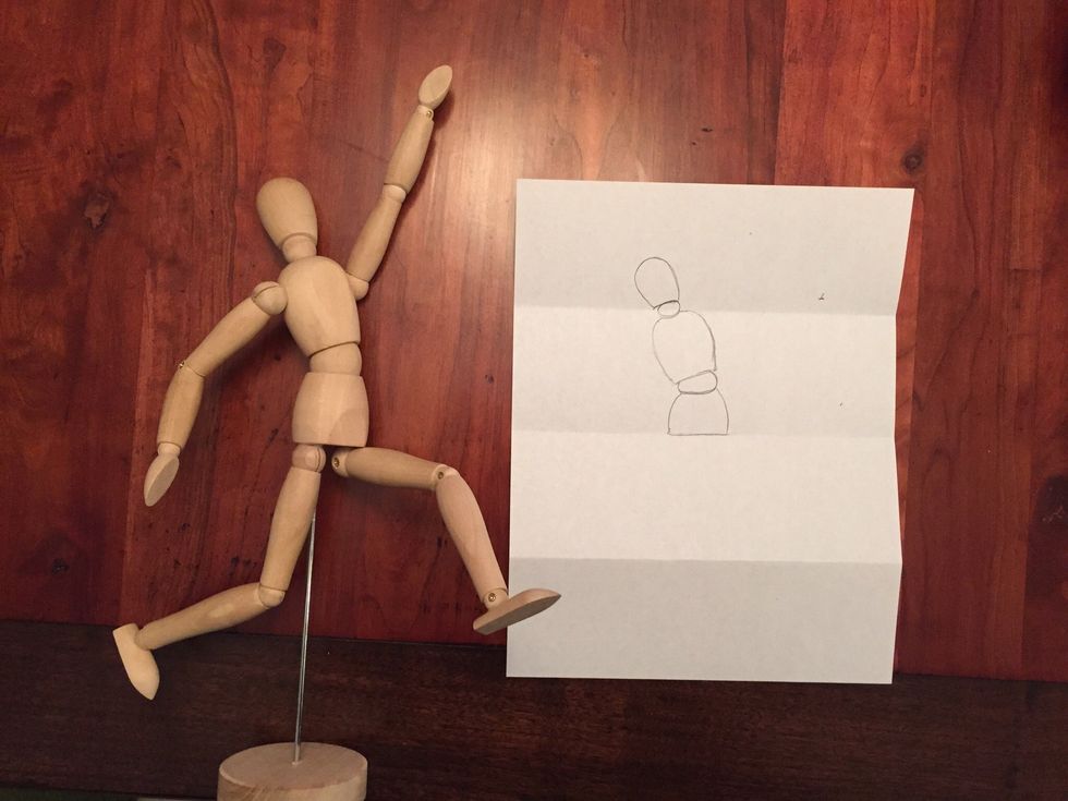 Add Bob's hips. Bob's hips should come to the middle fold.