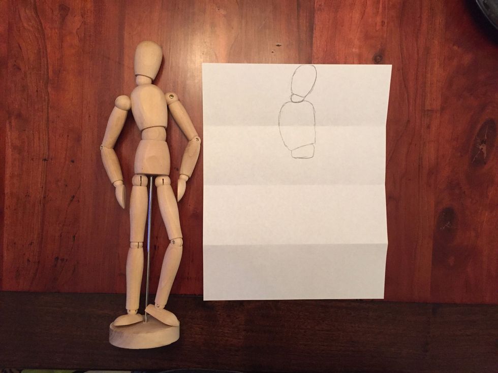 Add Bob's waist. An oval fatter on the left side.