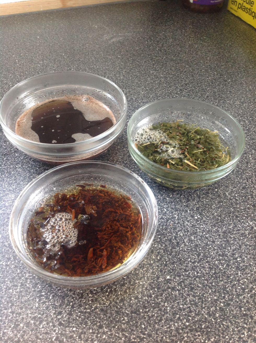 Add boiling water and steep. Let it sit as long as you have time for, you won't be drinking this! You can use leftovers from the teapot or coffee carafe, as well.