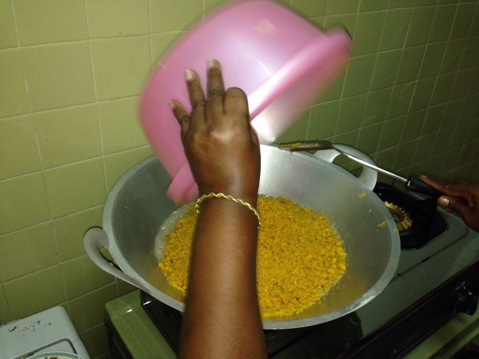 Add 'boondi' in the syrup and mix all ingredients nicely.