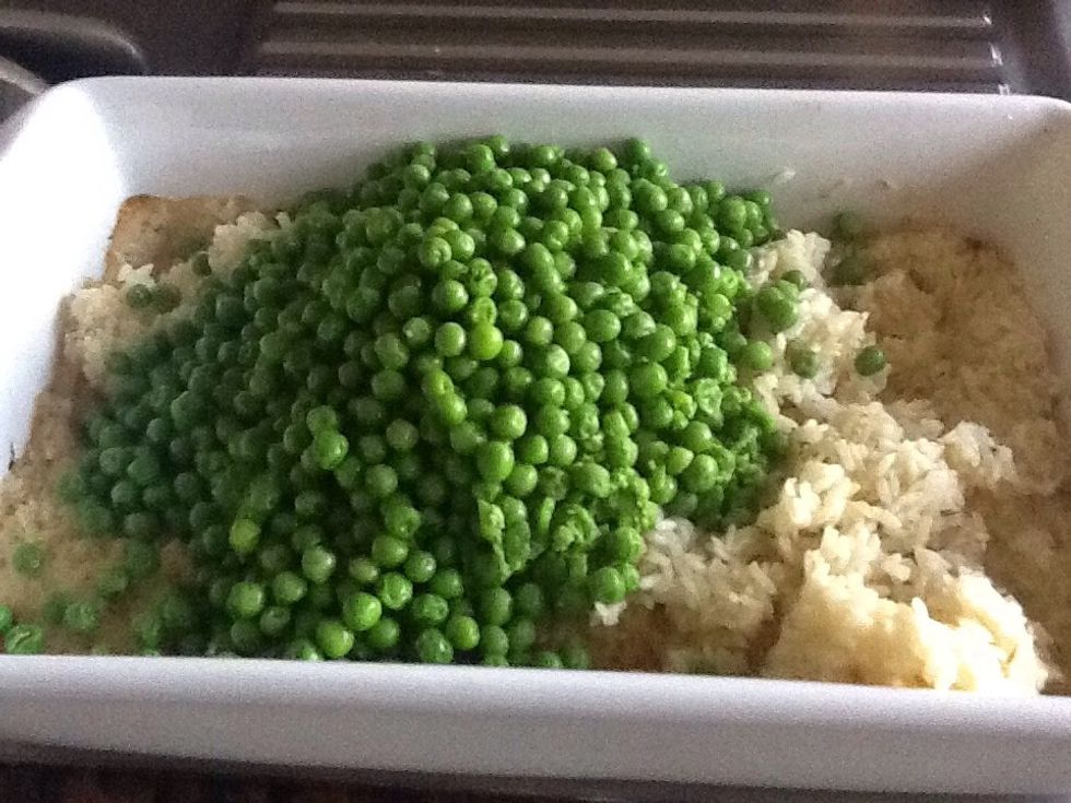 Add both bowls of peas