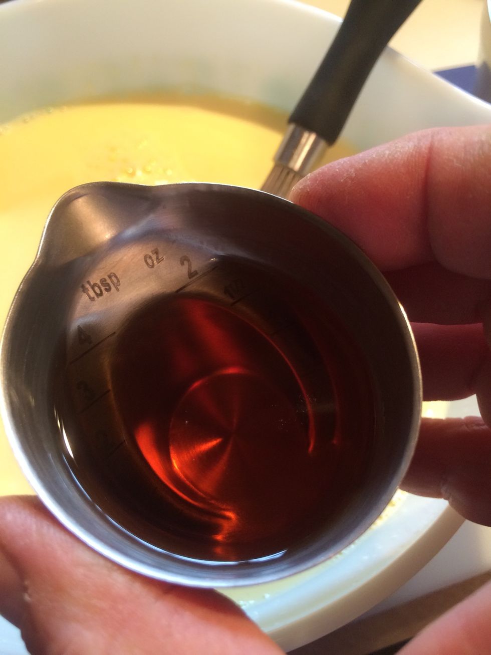 Add bourbon and whisk together.